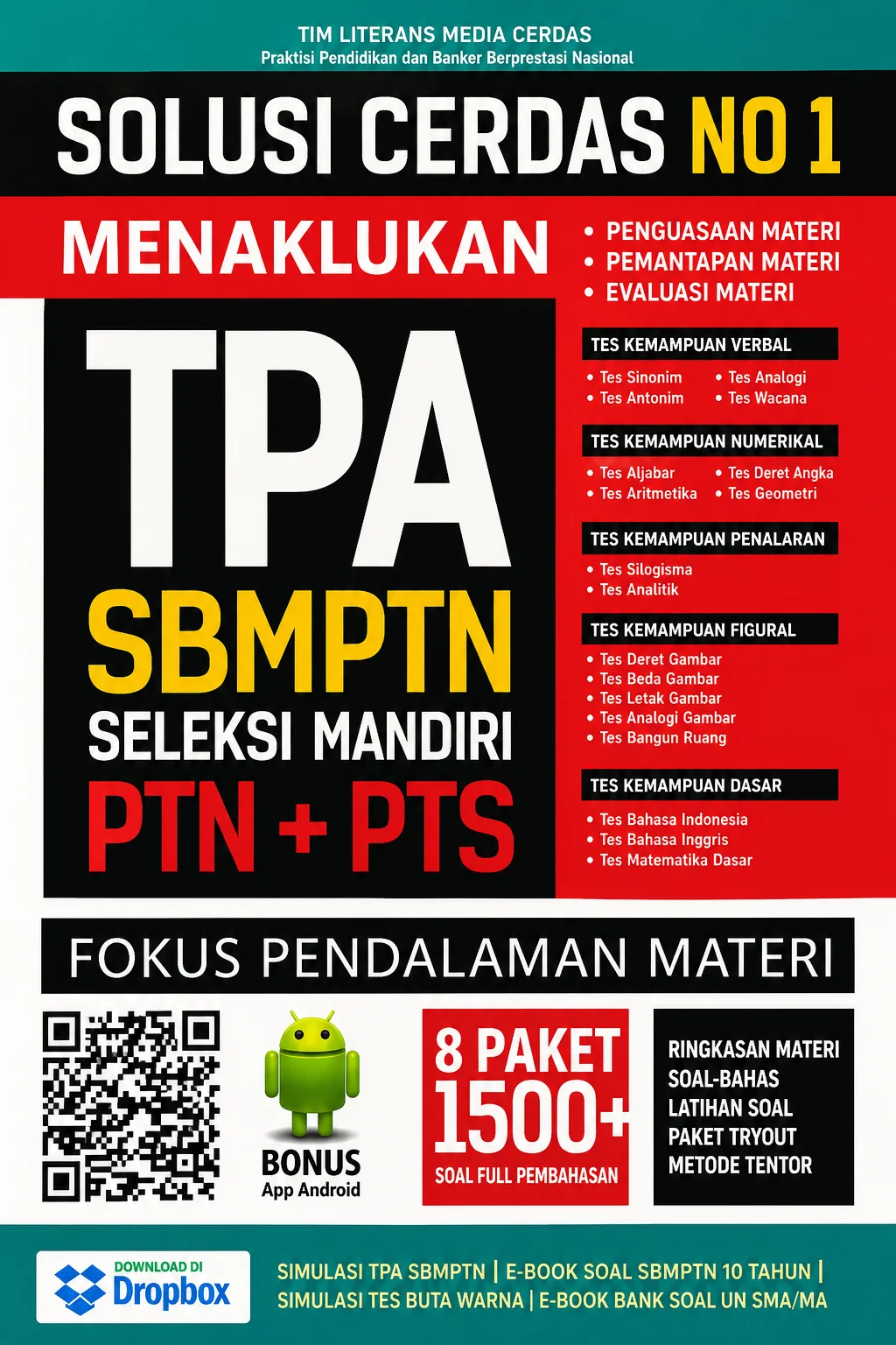 Solusi Cerdas No.1 MENAKLUKAN TPA SBMPTN Seleksi Mandiri PTN + PTS