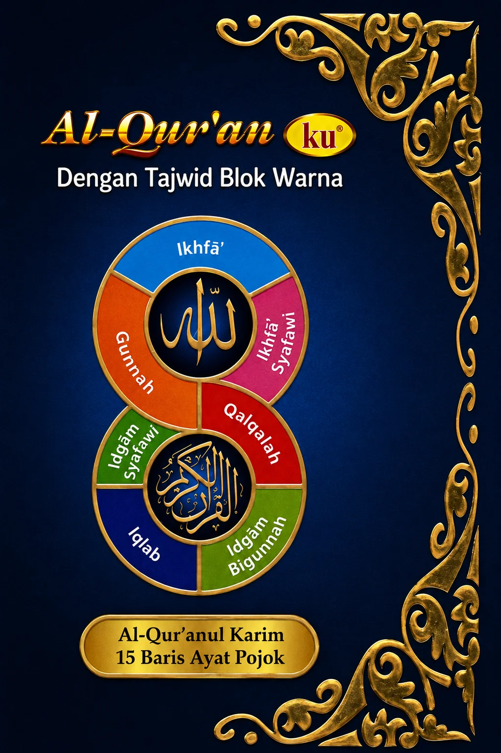 ALQURAN KU Dengan Tajwid Blok Warna 15 Ayat Pojok