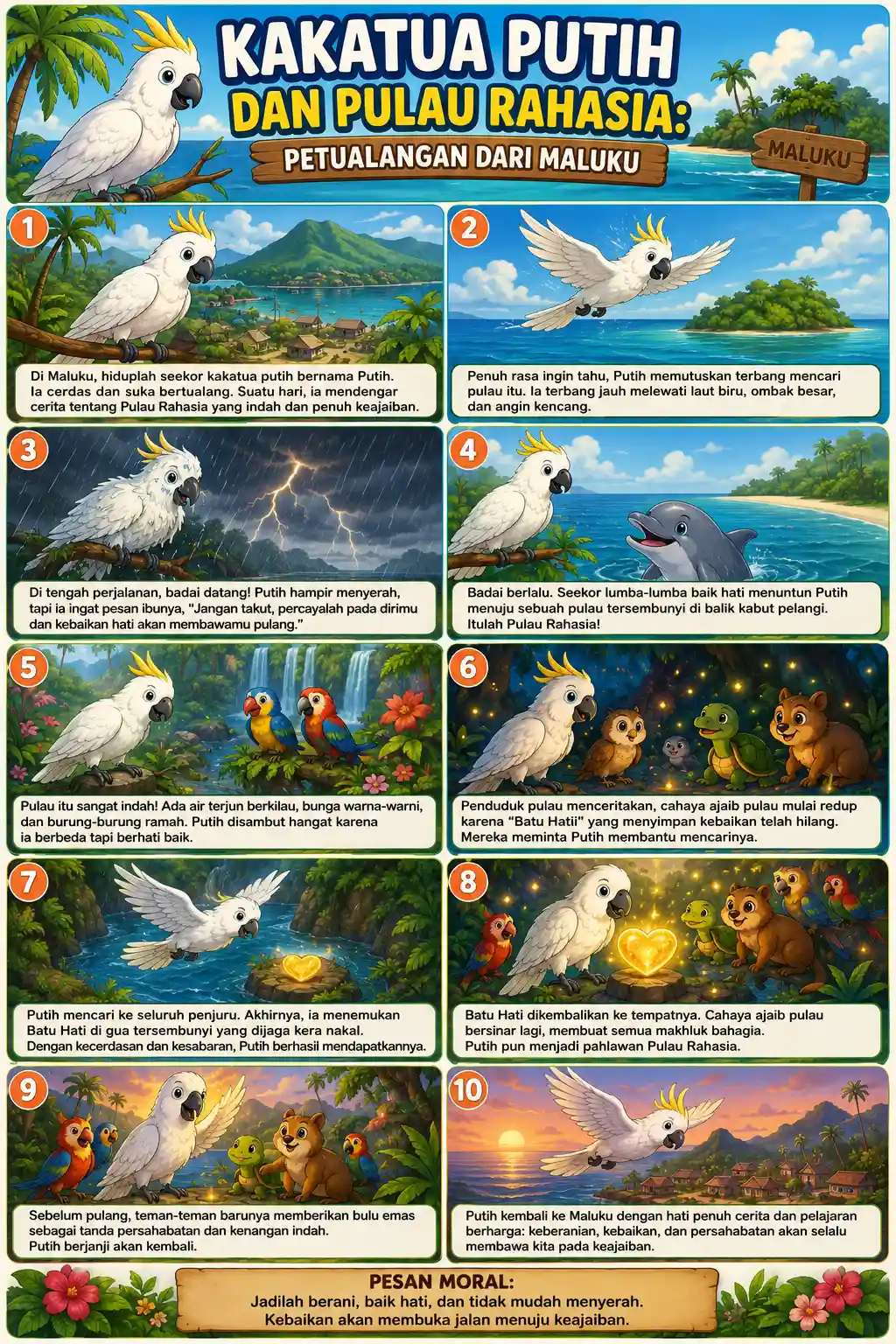 Poster Dinding Aesthetic Kakatua Putih Maluku - Hiasan Dinding Kamar & Ruang Tamu